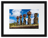 Moai Statuen Osterinseln Passepartout 38x30