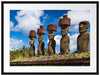 Moai Statuen Osterinseln Passepartout 80x60