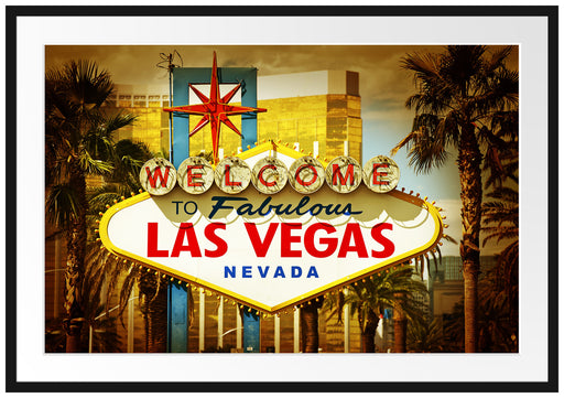 Las Vegas Ortseingangsschild Passepartout 100x70