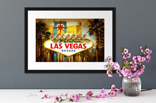 Las Vegas Ortseingangsschild Passepartout Wohnzimmer