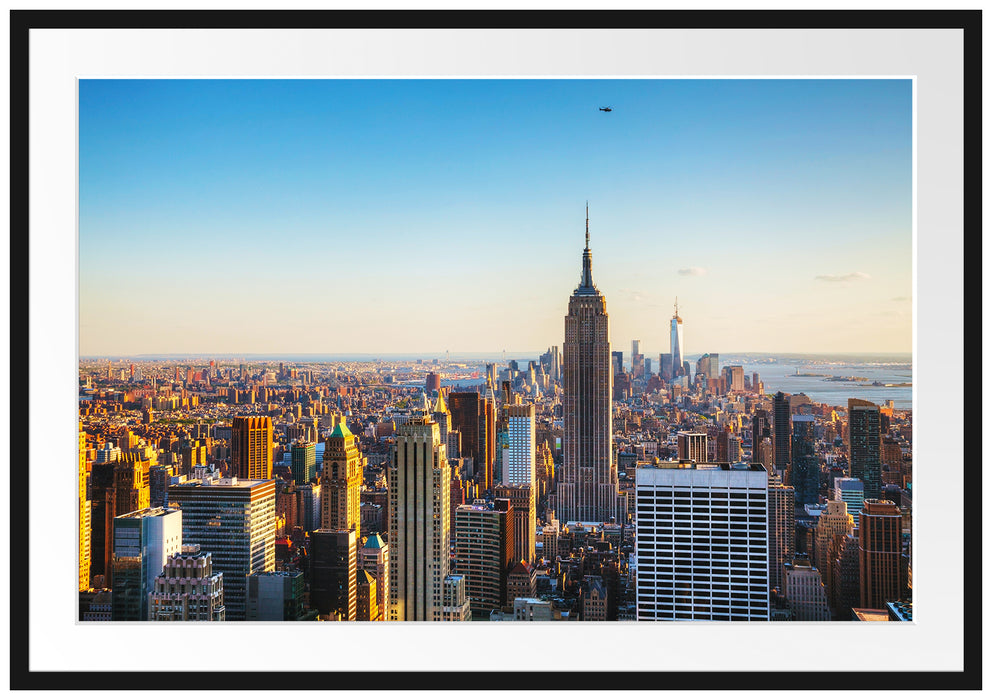 Pixxprint Empire State Building in New York, im Galerie-Passepartout Bilderrahmen