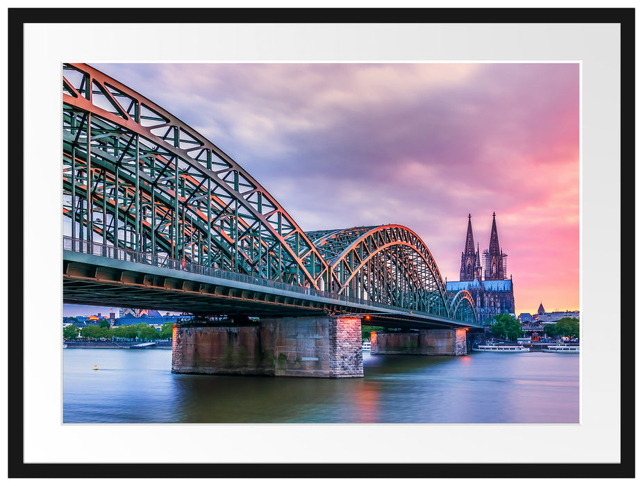 Hohenzollernbrücke in Köln Passepartout 80x60