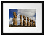 Moai Statuen auf den Osterinseln Passepartout 38x30