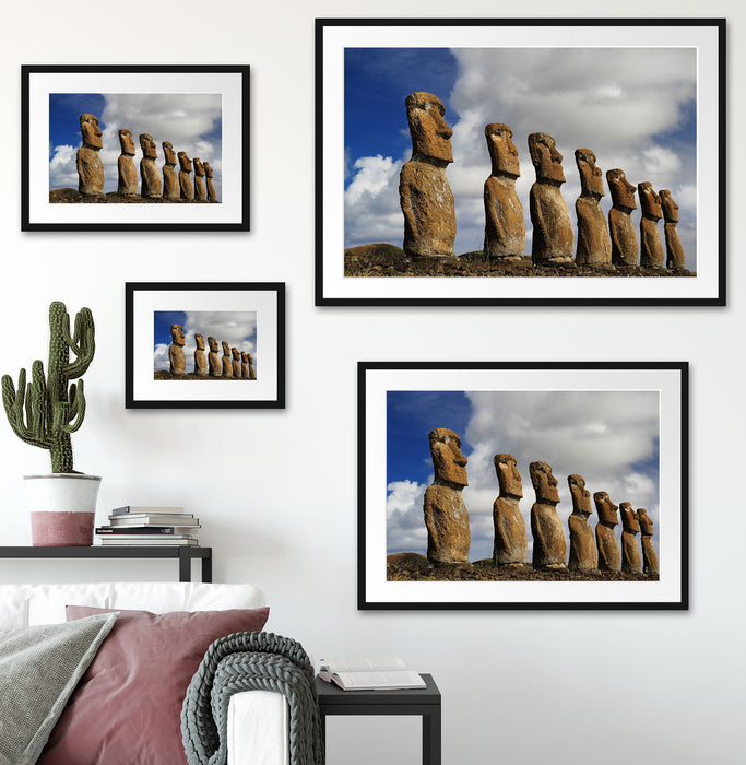 Moai Statuen auf den Osterinseln Passepartout Dekovorschlag