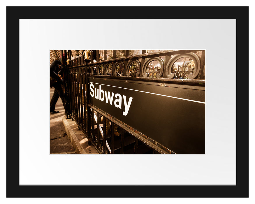 U-Bahn Subway London Passepartout 38x30