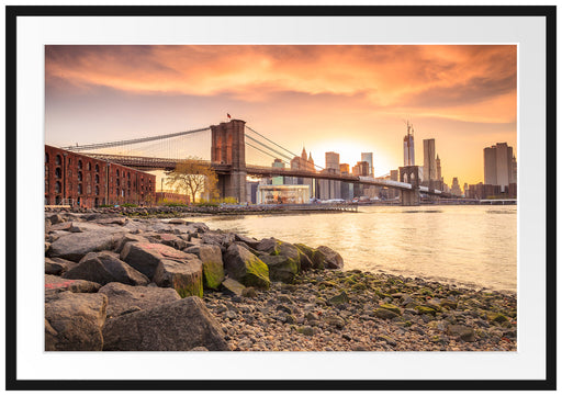 Brooklyn Bridge Sonnenuntergang Passepartout 100x70