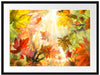 Fliegende bunte Herbstblätter Passepartout 80x60