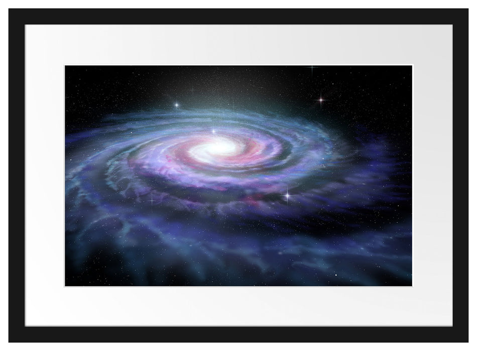 Sternenwirbel Galaxie Passepartout 55x40