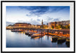 Hamburger Hafen am Abend Passepartout 100x70