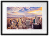 Skyline New York Sonnenuntergang Passepartout 55x40