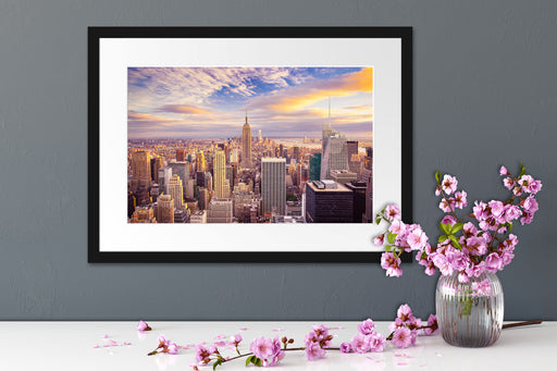 Skyline New York Sonnenuntergang Passepartout Wohnzimmer