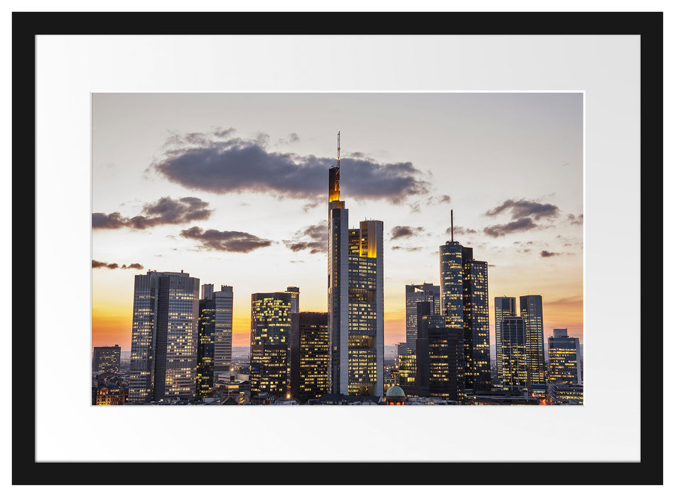 Wolkenkratzer bei Sonnenuntergang Passepartout 55x40