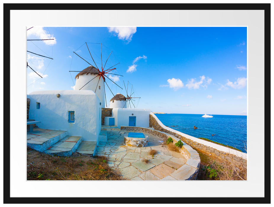 Windmühlen im Mittelmeer Passepartout 80x60