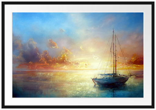 Schönes Gemälde eines Bootes Passepartout 100x70