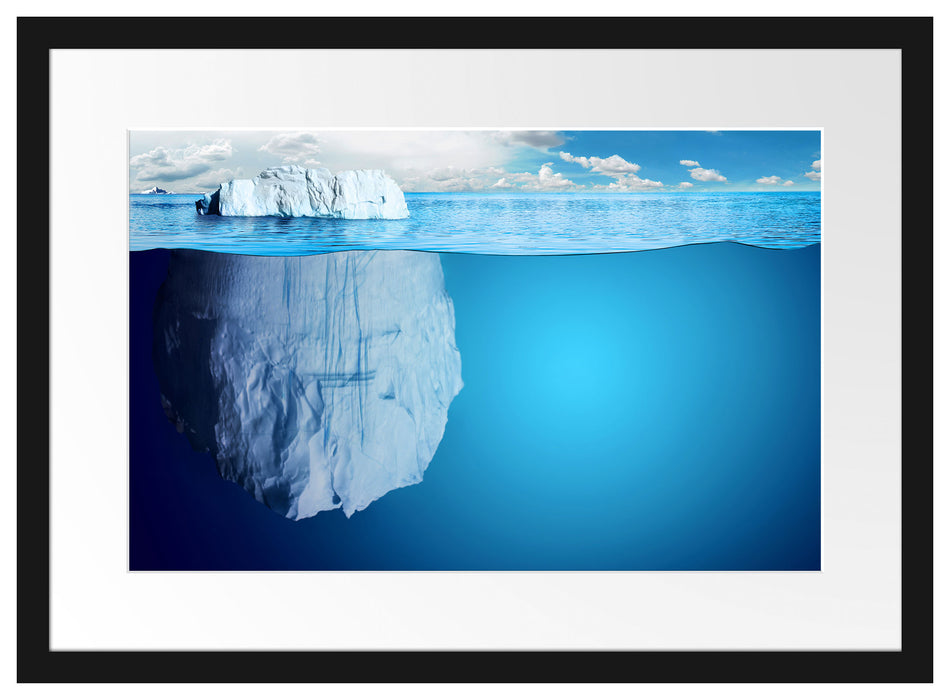 Riesiger Eisberg unter Wasser Passepartout 55x40