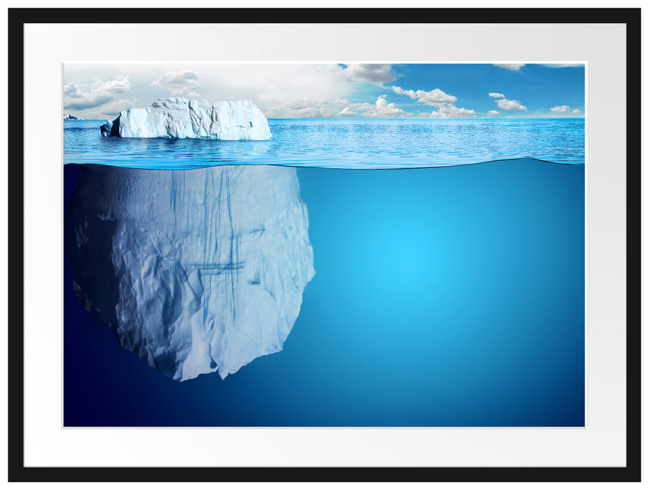 Riesiger Eisberg unter Wasser Passepartout 80x60