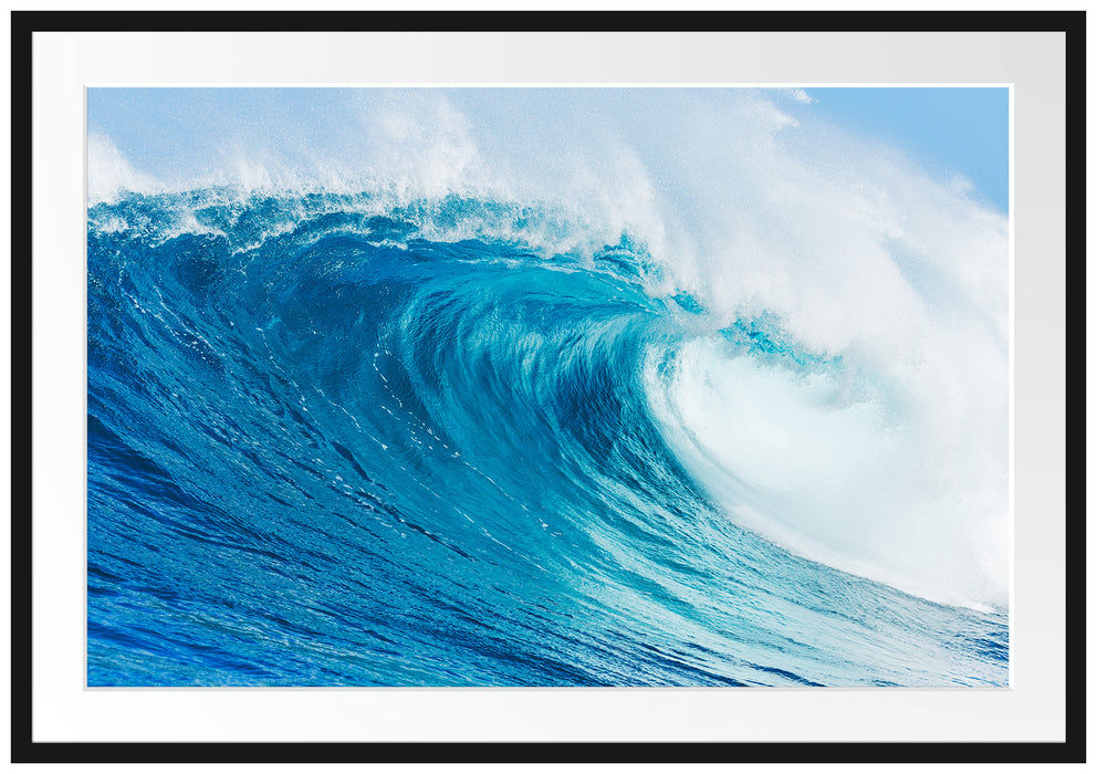 Pixxprint Atemberaubende Welle, im Galerie-Passepartout Bilderrahmen