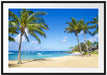 Wunderschöner Strand mit Palmen Passepartout 100x70