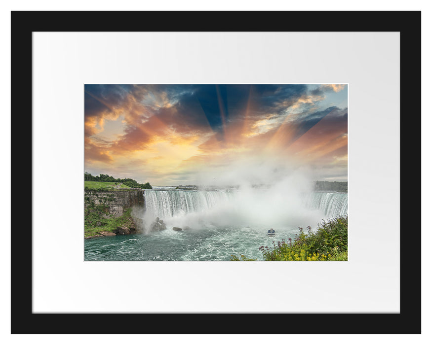 Niagarafälle bei Sonnenuntergang Passepartout 38x30