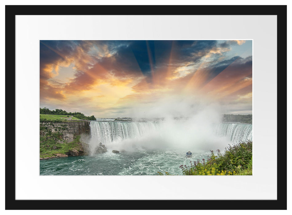 Niagarafälle bei Sonnenuntergang Passepartout 55x40