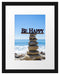 Steinturm am Strand Passepartout 38x30