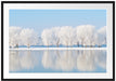 Schneebedeckte Bäume im Winter Passepartout 100x70