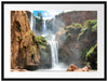 Spektakulärer Wasserfall Passepartout 80x60