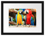 Zwei Papageien auf einem Ast Passepartout 38x30