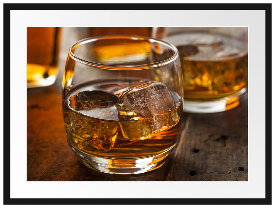 Goldgelber Whiskey Passepartout 80x60