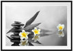 Monoi Blüten Zen Steinturm Passepartout 100x70