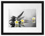 Monoi Blüten Zen Steinturm Passepartout 38x30