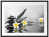 Monoi Blüten Zen Steinturm Passepartout 80x60