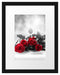 schöner Rosenstrauß auf Tisch Passepartout 38x30