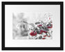 Vogelbeeren im frostigen Winter Passepartout 38x30