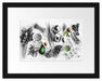 Gemüse und Obst Vielfalt Passepartout 38x30