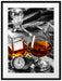 Man Things mit Whiskey und Uhr Passepartout 80x60