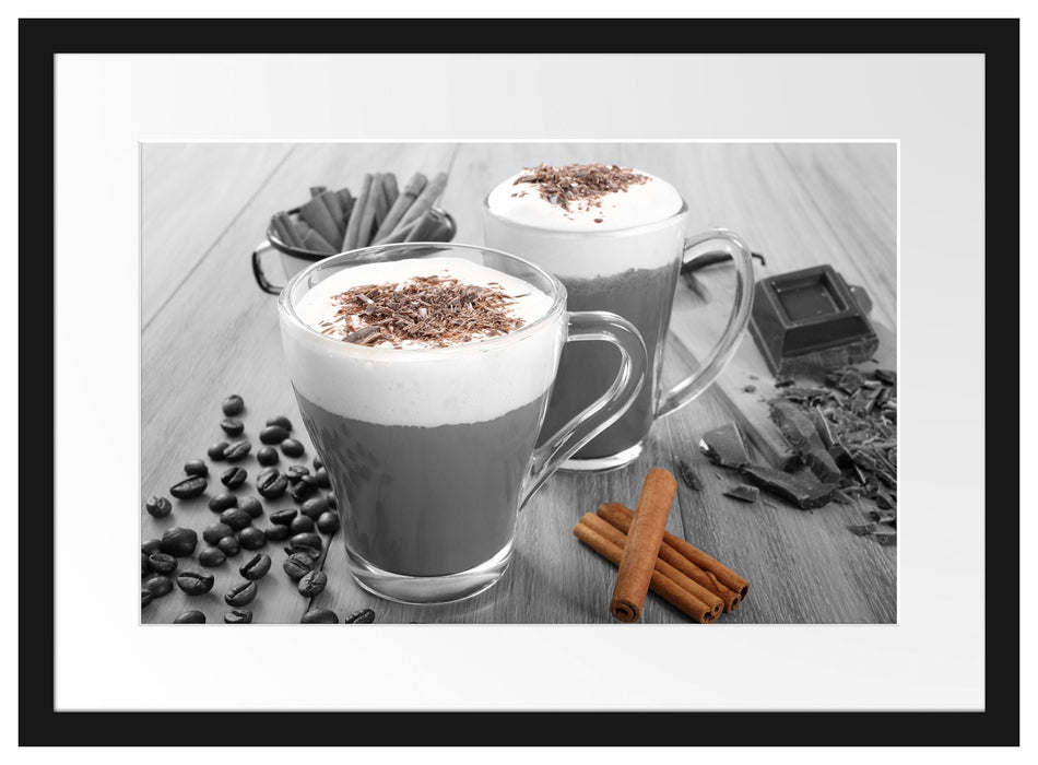 heiße Schokolade und Kaffee Passepartout 55x40