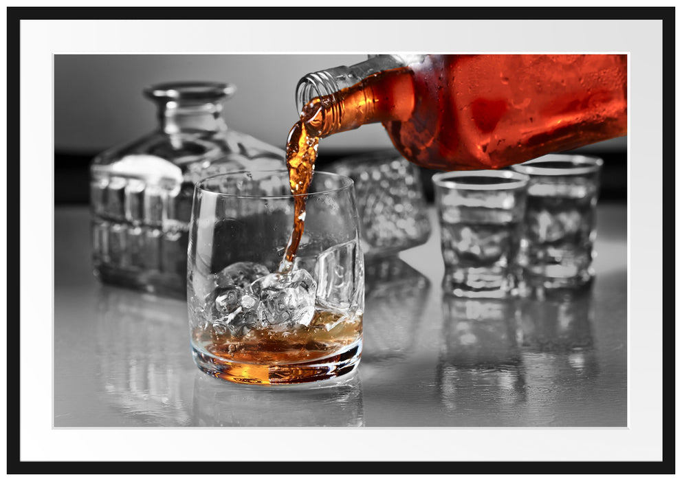 Whiskey im Whiskeyglas Passepartout 100x70