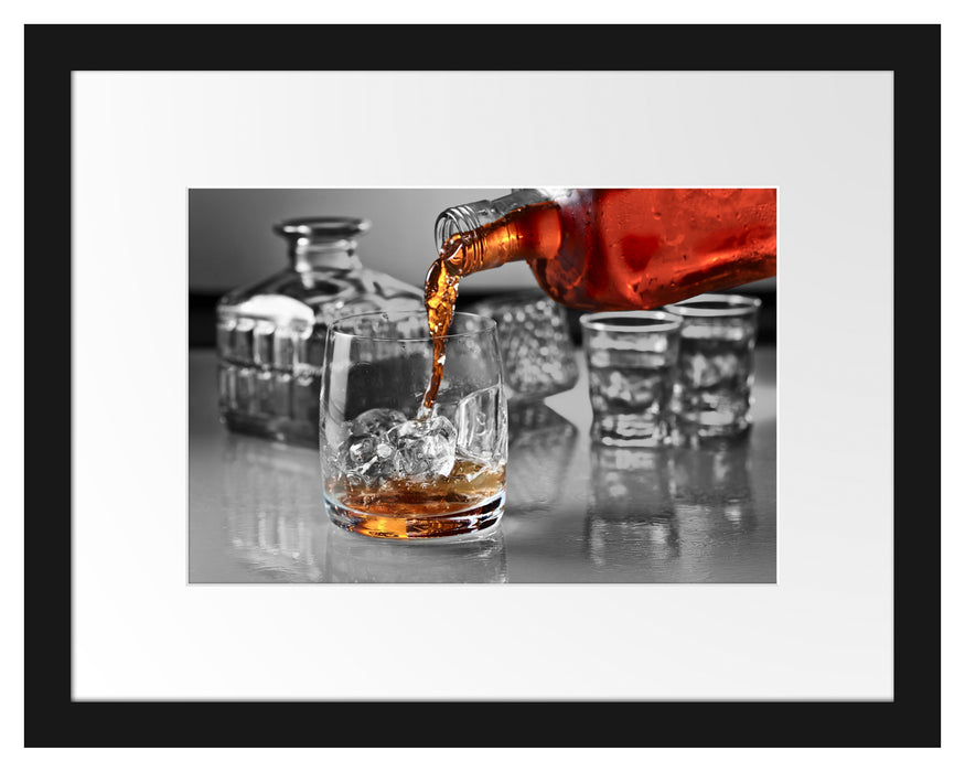 Whiskey im Whiskeyglas Passepartout 38x30
