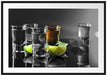 Tequila Shots mit Limetten Passepartout 100x70