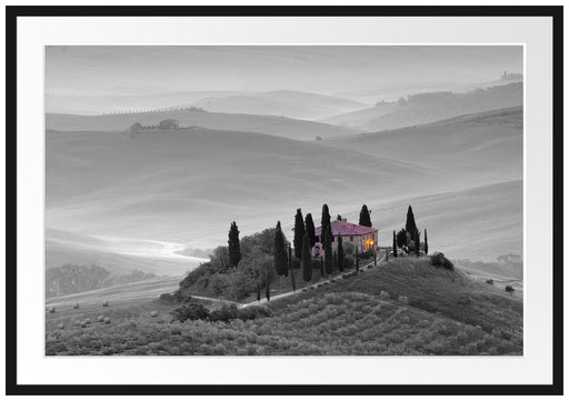 schöne Toskana Landschaft Passepartout 100x70