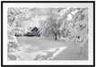Hütte in schöner Winterlandschaft Passepartout 100x70