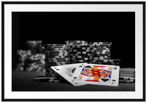 Pokerchips und Karten Passepartout 100x70