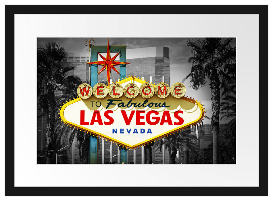 Ortseingangsschild Las Vegas Passepartout 55x40
