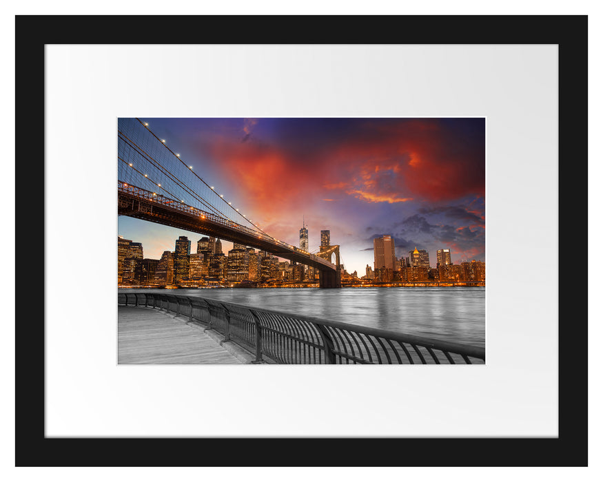 Brooklyn Bridge in New York Passepartout 38x30