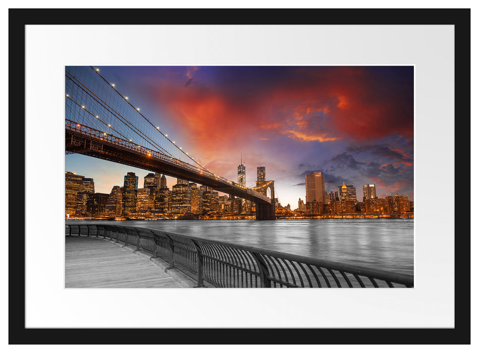 Brooklyn Bridge in New York Passepartout 55x40