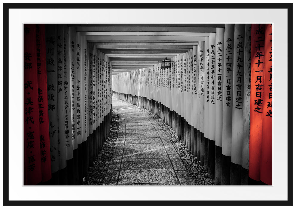 Pixxprint Gebetsgang, im Galerie-Passepartout Bilderrahmen