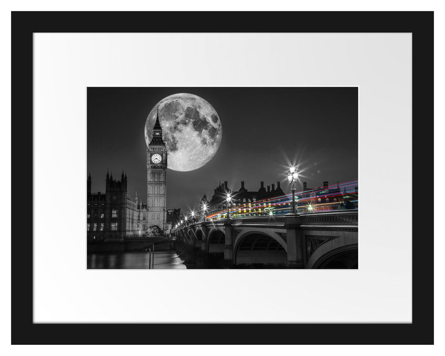 Big Ben mit Mond London Passepartout 38x30