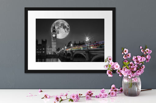 Big Ben mit Mond London Passepartout Wohnzimmer