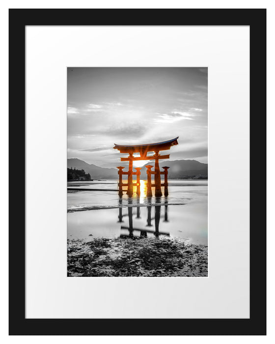 schönes Torii in Miyajima Passepartout 38x30